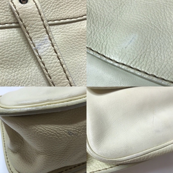 TOD'S Handbag Cream Pebbled Leather Shoulder Bag - Picture 8 of 8